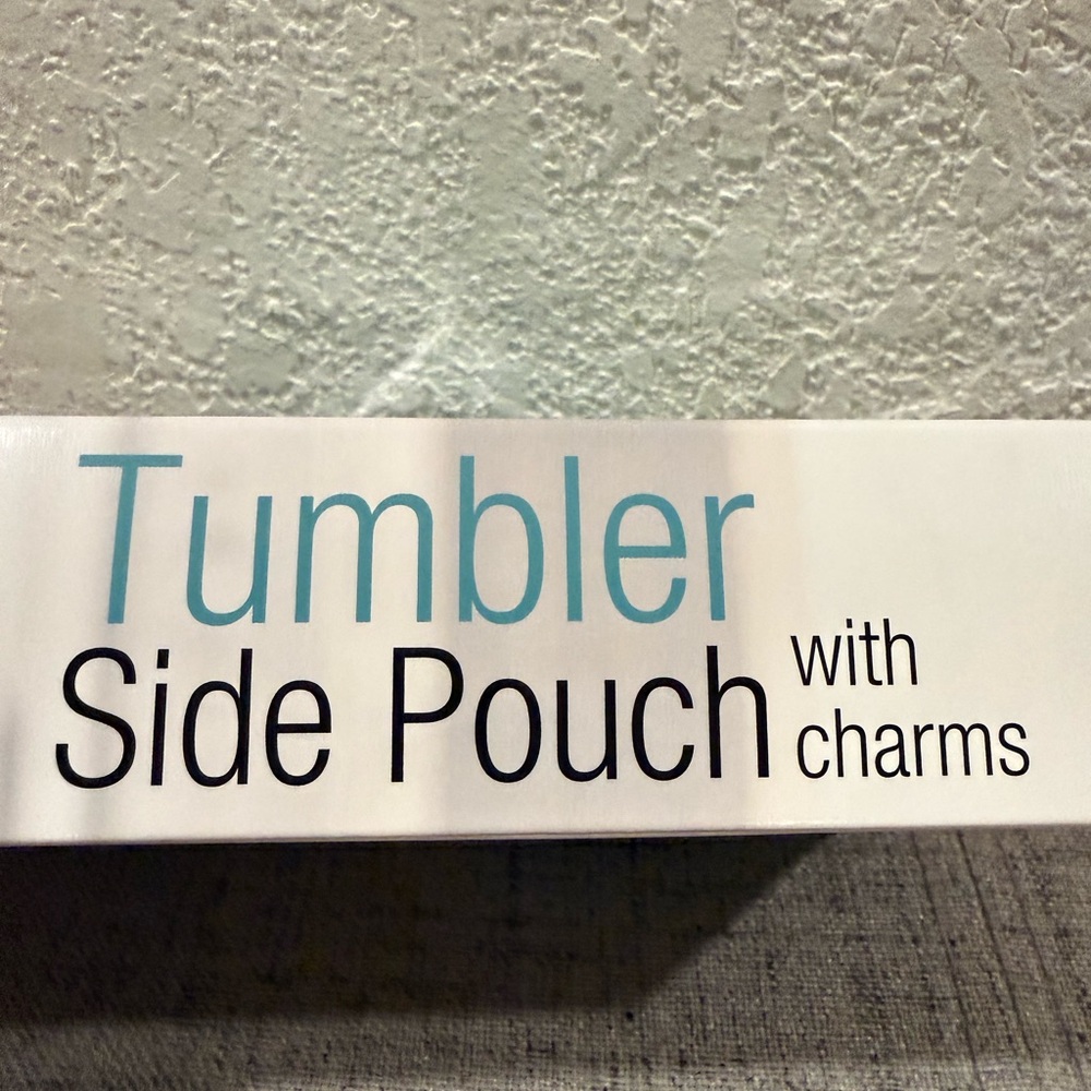 Joie Groovy Tumbler Side Pouch with Charms - Aqua NWT - Picture 3 of 3